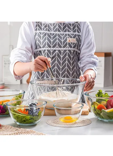 3.3L Large Borosilicate Clear Mixing Glass Bowls for Kitchen W001