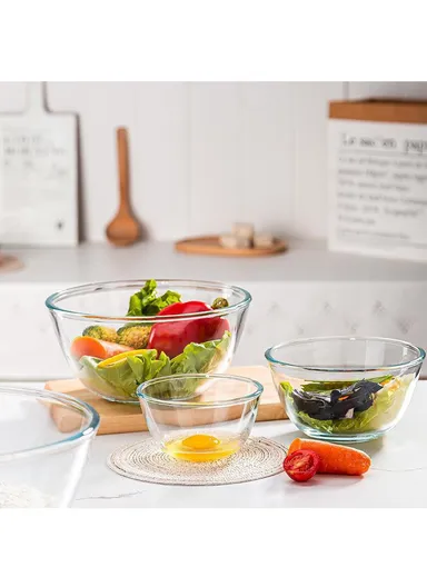 3.3L Large Borosilicate Clear Mixing Glass Bowls for Kitchen W001