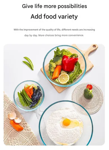 3.3L Large Borosilicate Clear Mixing Glass Bowls for Kitchen W001