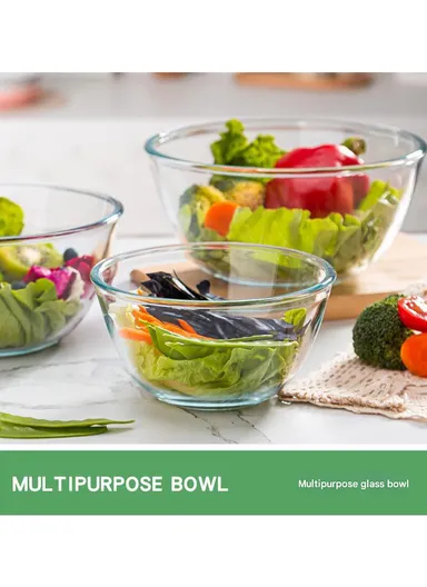 3.3L Large Borosilicate Clear Mixing Glass Bowls for Kitchen W001