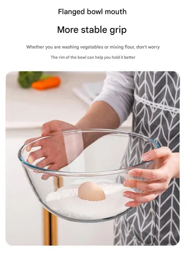 3.3L Large Borosilicate Clear Mixing Glass Bowls for Kitchen W001