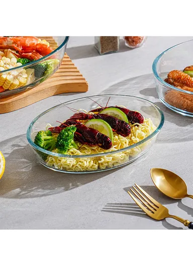 2L Oval Baking Borosilicate Glass Dish Oven-Safe TYKP (30.5x20.5x7)cm