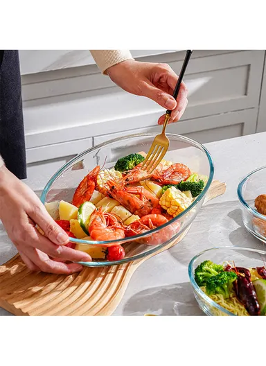 3L Oval Borosilicate Glass Baking Dish Oven-Safe TYKP (35x23x7)cm 