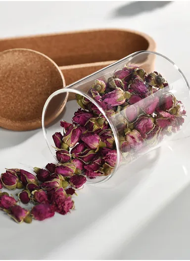 2-Glass Seasoning &amp; Food Storage Jar with Stand Holder &amp; Airtight Lids Set (D7.5 x H10)cm