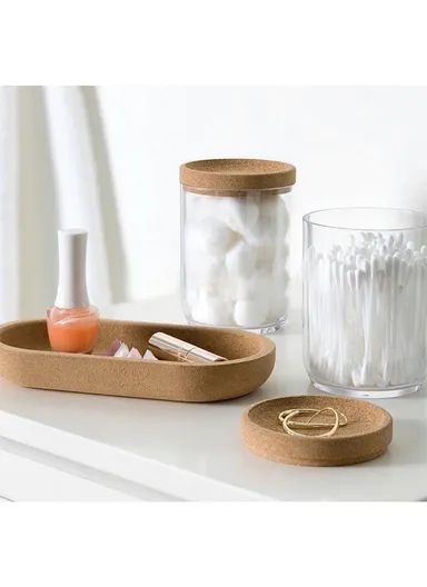 2-Glass Seasoning &amp; Food Storage Jar with Stand Holder &amp; Airtight Lids Set (D7.5 x H10)cm