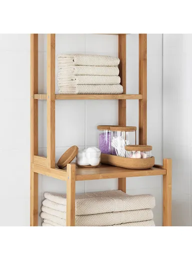 4-Glass Seasoning &amp; Food Storage Jar with Stand Holder &amp; Airtight Lids Set (D8 x H11)cm 