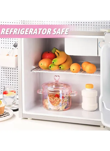 15cm 1.6L Glass Casserole with Lid, Multi-Purpose Glass Instant Pot - Transparent Pearl