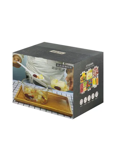 15cm 1.6L Glass Casserole with Lid, Multi-Purpose Glass Instant Pot - Transparent Pearl