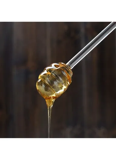 380ml Elegant Glass Honey Jar with Honey Spoon, Drip-Free Honey Serving