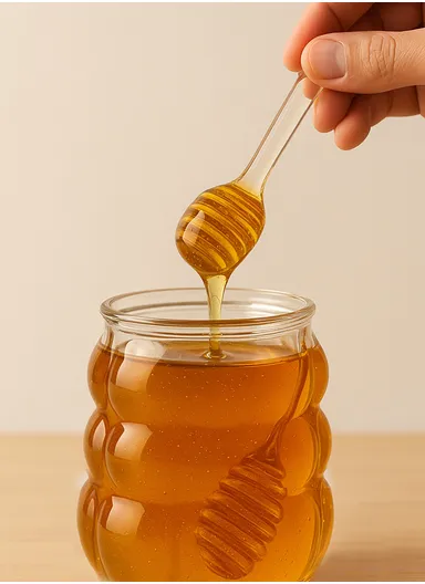 420ml Elegant Glass Honey Jar with Honey Spoon, Drip-Free Honey Serving