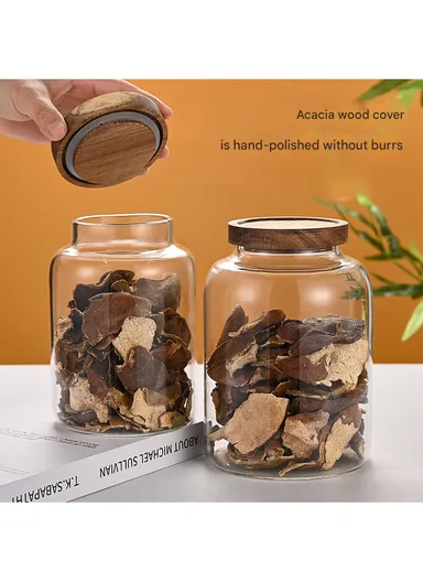 1.2L Glass Container With Lid Keeps Food Dry Fresh, Airtight &amp; Elegant (D11 x H17)cm