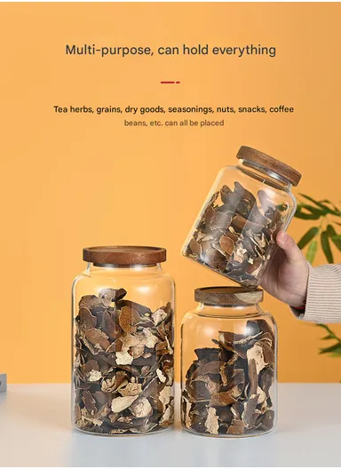 1.7L Glass Container With Lid Keeps Food Dry Fresh, Airtight &amp; Elegant (D12.5 x H19.5)cm