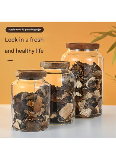 1.7L Glass Container With Lid Keeps Food Dry Fresh, Airtight &amp; Elegant (D12.5 x H19.5)cm