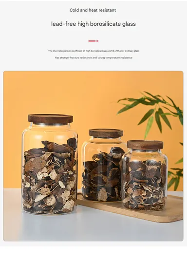 1.7L Glass Container With Lid Keeps Food Dry Fresh, Airtight &amp; Elegant (D12.5 x H19.5)cm