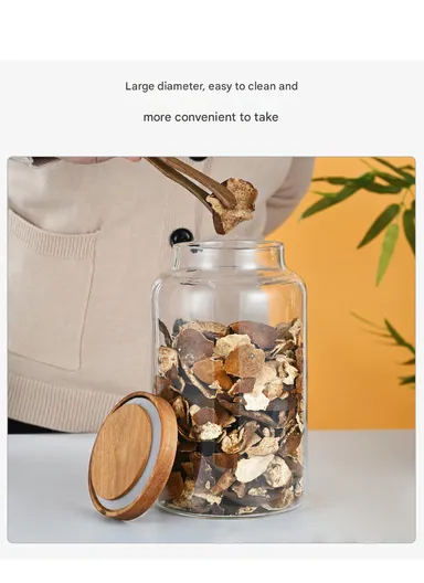 1.7L Glass Container With Lid Keeps Food Dry Fresh, Airtight &amp; Elegant (D12.5 x H19.5)cm