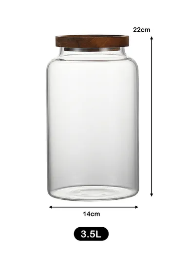 3.5L Glass Container With Lid Keeps Food Dry Fresh, Airtight &amp; Elegant (D14 x H22)cm