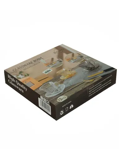 110ml 12-Pcs Glass Modern Coffee &amp; Tea Cups with 6 Saucers Set &amp; 6 Cups - Transparent