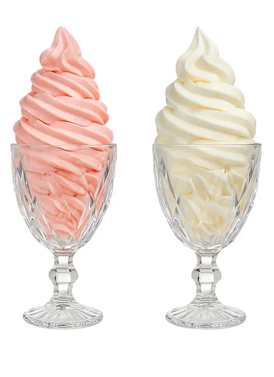 340ml 6 Pcs Modern Design Drinking Beverages, Ice Cream Glass Cups Set (D9 x H17)cm