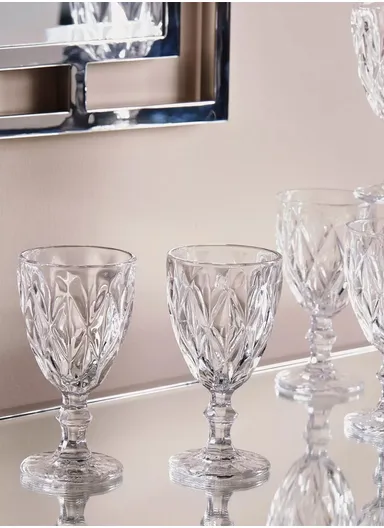 340ml 6 Pcs Modern Design Drinking Beverages, Ice Cream Glass Cups Set (D9 x H17)cm