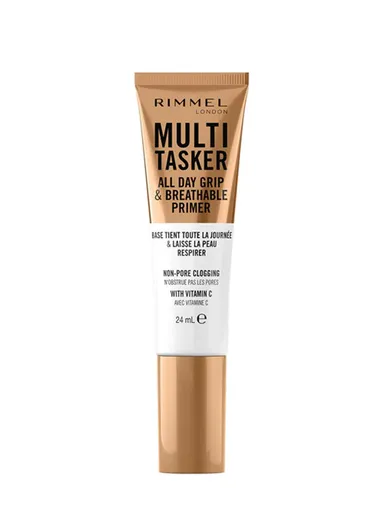 24ml Rimmel Multi-Tasker All Day Grip &amp; Breathable Primer Lightweight, Gel Texture, Gripping Power, Infused with Vitamin C &amp; Hyaluronic Acid, Hydrating, Prep Skin for Makeup, Suitable For All Skin Types