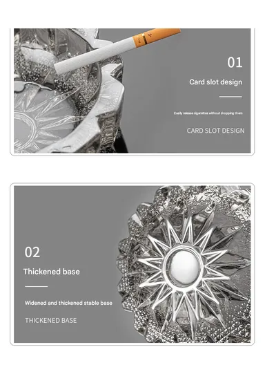 15cm Round Glass Ashtrays for Smoking Crystal Ashtray, Indoor &amp; Outdoor Decoration - Clear