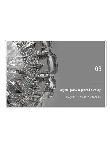 15cm Round Glass Ashtrays for Smoking Crystal Ashtray, Indoor &amp; Outdoor Decoration - Clear