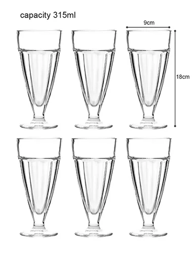 315ml 6Pcs High-Quality Drink Glass Set (D9 x H18)cm