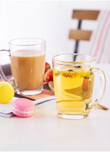 265ml 6Pcs Transparent Round Glass Cups For Hot &amp; Cold Drinks (D8 x H11)cm