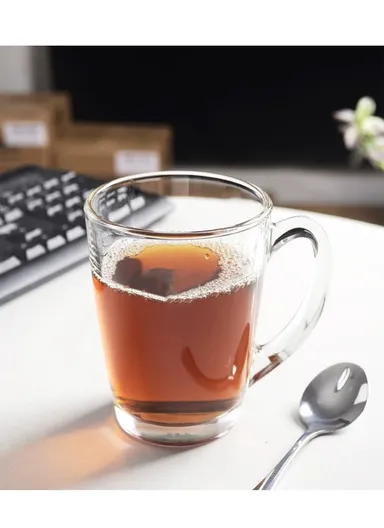 265ml 6Pcs Transparent Round Glass Cups For Hot &amp; Cold Drinks (D8 x H11)cm