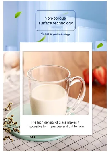 265ml 6Pcs Transparent Round Glass Cups For Hot &amp; Cold Drinks (D8 x H11)cm