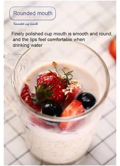 265ml 6Pcs Transparent Round Glass Cups For Hot &amp; Cold Drinks (D8 x H11)cm