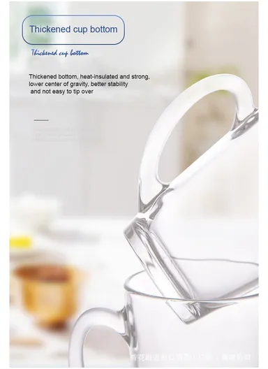 265ml 6Pcs Transparent Round Glass Cups For Hot &amp; Cold Drinks (D8 x H11)cm