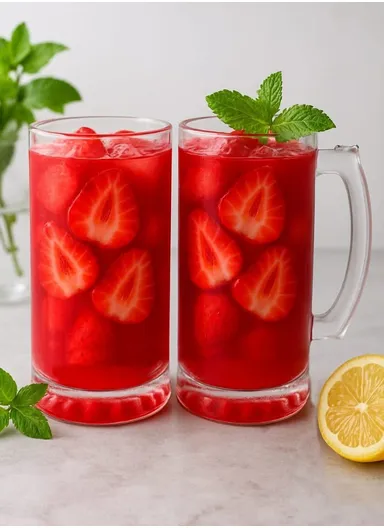 2-Pcs 480ml Transparent Round Glass Mug With Handle For Beverages ZB115