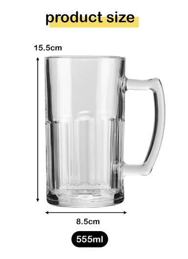 555ml 2-Pcs Elegant Hot &amp; Cold Beverages Glass Cups Set, Multi-Use Cocktail Glass Cup ZB119H