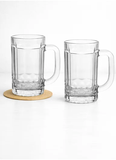 6-Pcs 345ml Elegant Hot &amp; Cold Beverages Glass Cups Set with Handle, Multi-Use Cocktail Glass Cup DM83