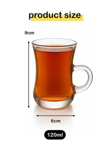 120ml 6-Pcs Elegant Hot Beverage Tea Glass Cup Set DMC261