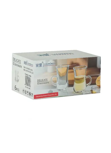 120ml 6-Pcs Elegant Hot Beverage Tea Glass Cup Set DMC261