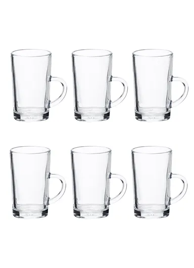 6Pcs 250ml Transparent Round Glass Cups For Hot &amp; Cold Drinks 