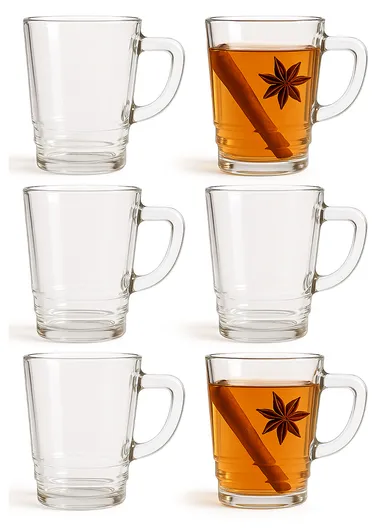 120ml 6 Pcs Elegant Set Glass Cups For Drinking Tea DM266