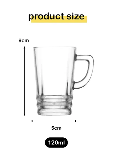 120ml 6 Pcs Elegant Set Glass Cups For Drinking Tea DM266