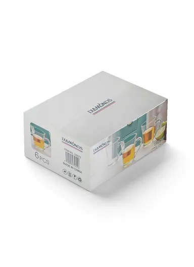 120ml 6 Pcs Elegant Set Glass Cups For Drinking Tea DM272