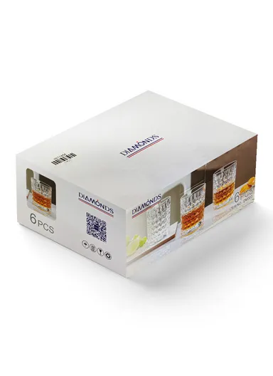 280ml 6-Pcs Elegant Luxurious Beverages Glass Cups Set DM303