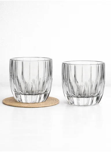 240ml 6-Pcs Luxury Round Glass Cups Set DM318-2 (D8.5 x H9.5)cm