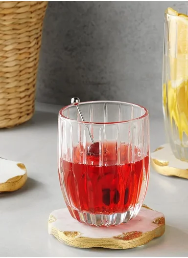 240ml 6-Pcs Luxury Round Glass Cups Set DM318-2 (D8.5 x H9.5)cm