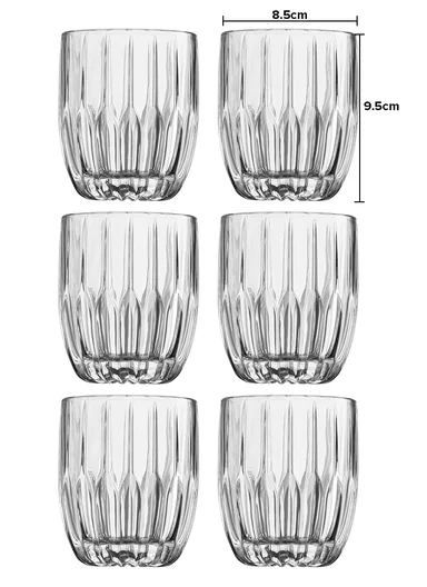 240ml 6-Pcs Luxury Round Glass Cups Set DM318-2 (D8.5 x H9.5)cm