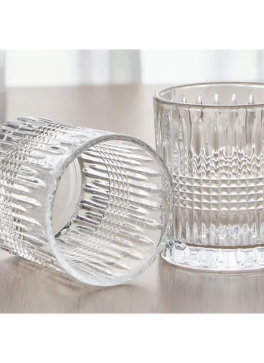 6Pcs Transparent Round Glass Cups with Sturdy Base &amp; Smooth Rim for Beverages