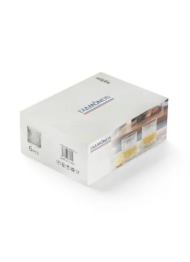 6Pcs Transparent Round Glass Cups with Sturdy Base &amp; Smooth Rim for Beverages