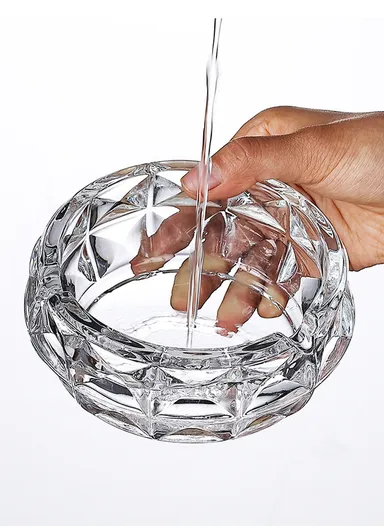15cm Round Crystal Heavy Glass Ashtrays for Smoking - Clear