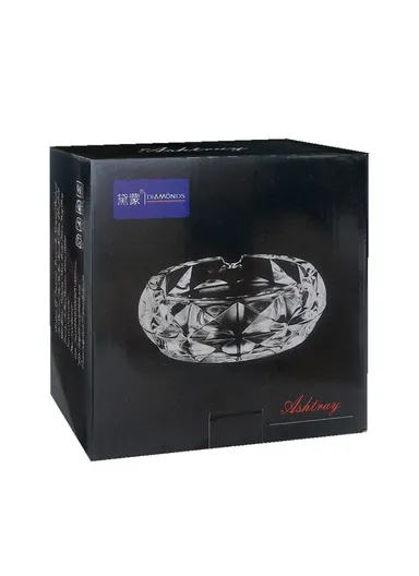 15cm Round Crystal Heavy Glass Ashtrays for Smoking - Clear