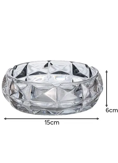 15cm Round Decorative Crystal Heavy Glass Ashtrays for Smoking